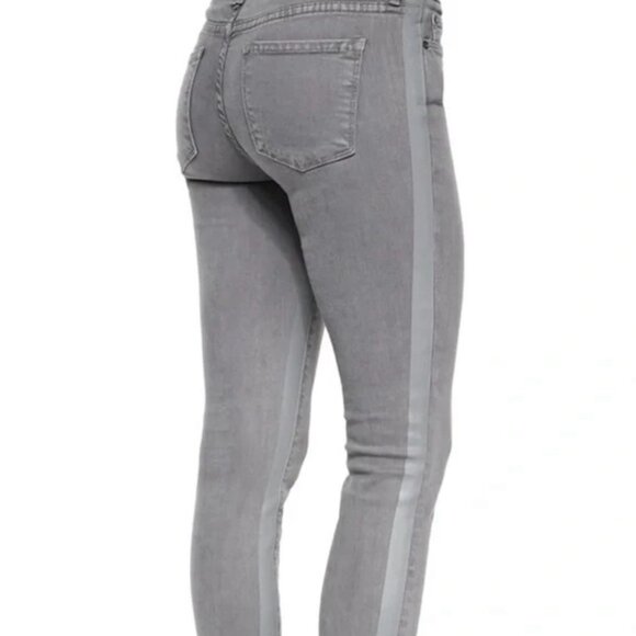 NWT Vince. Women’s Skinny Jeans Gray‎ Side Stripes Tuxedo Dylan Mid Rise Size 25 - Picture 4 of 16